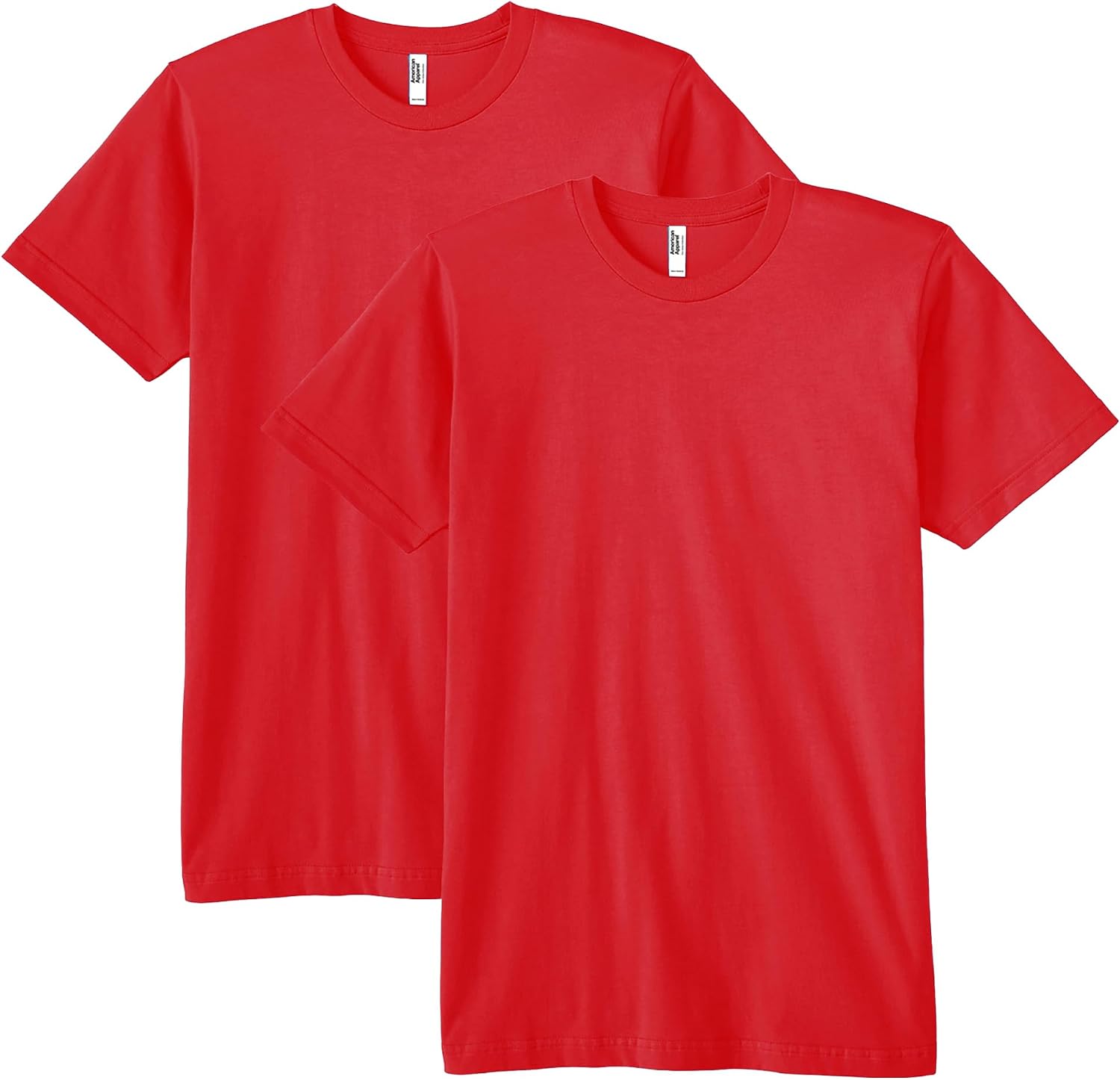 American Apparel Unisex Adult Fine Jersey T-Shirt, Style G2001, Multipack Red (2-pack)