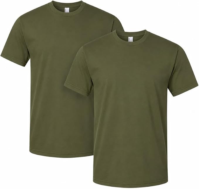 American Apparel Unisex Adult Fine Jersey T-Shirt, Style G2001, Multipack Olive (2-pack)