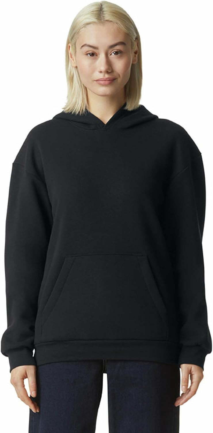 American Apparel Unisex Adult Reflex Fleece Pullover Hoodie Sweatshirt, Grf498aa Black