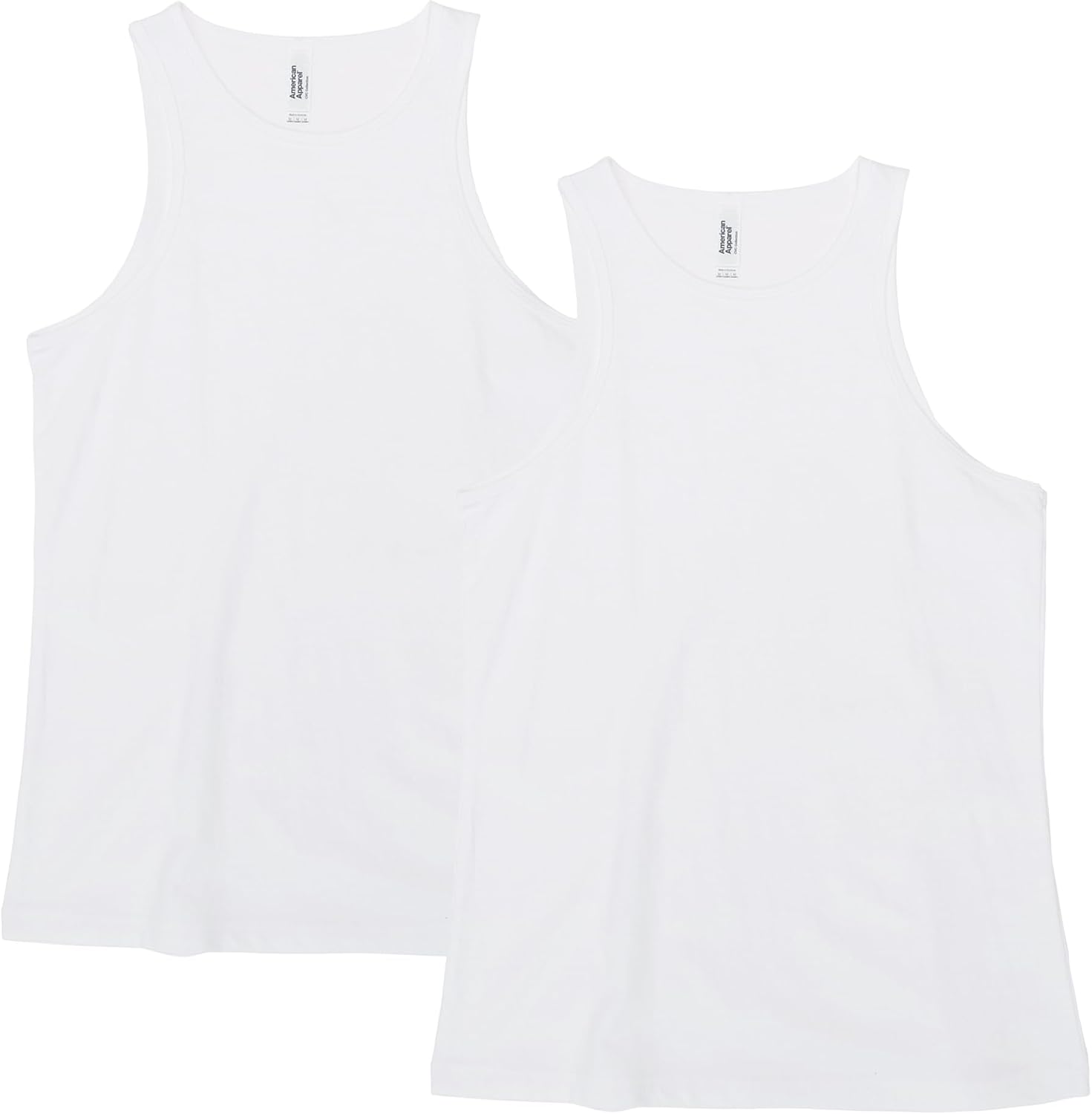 American Apparel Women's CVC Racerneck Style G101CVC Tank (2-Pack) White (2-pack)