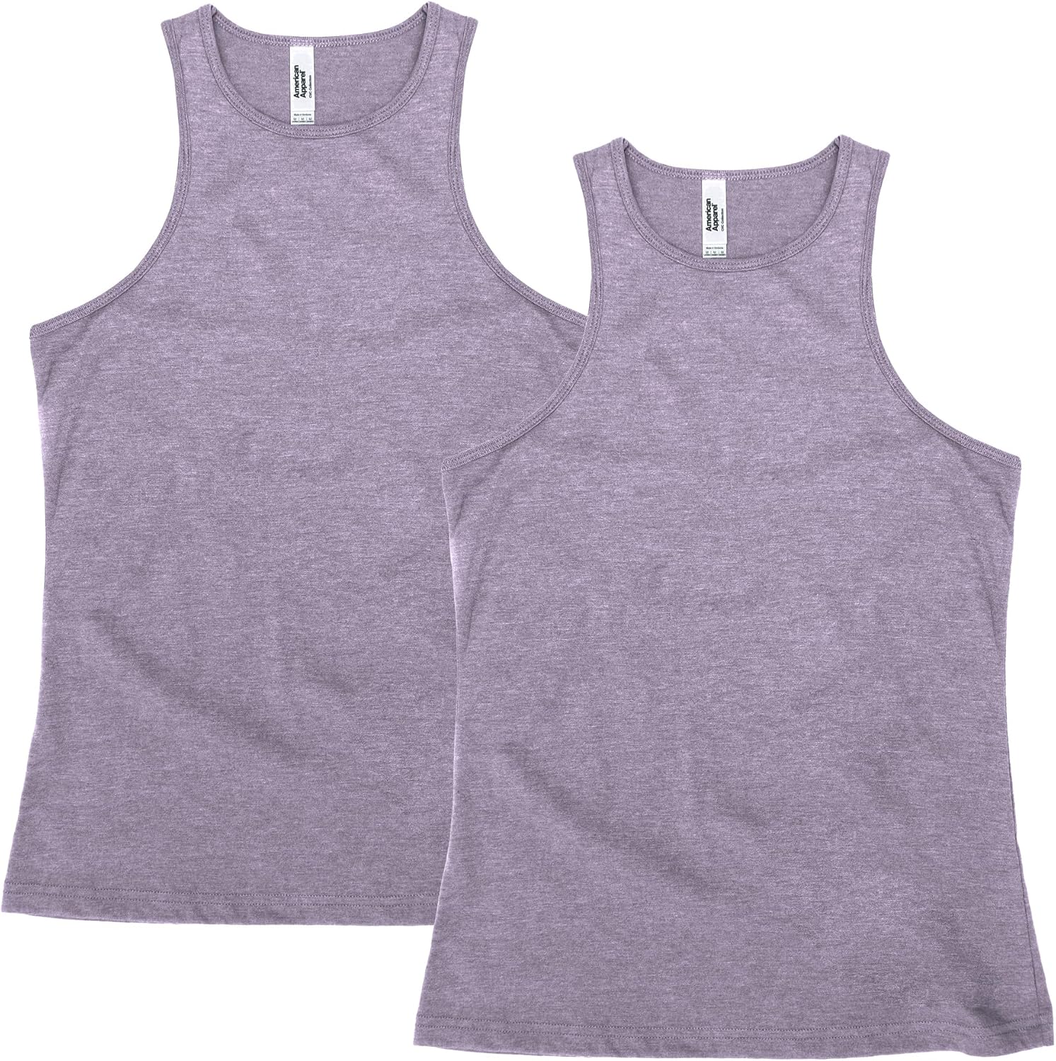 American Apparel Women's CVC Racerneck Style G101CVC Tank (2-Pack) Heather Lilac (2-pack)