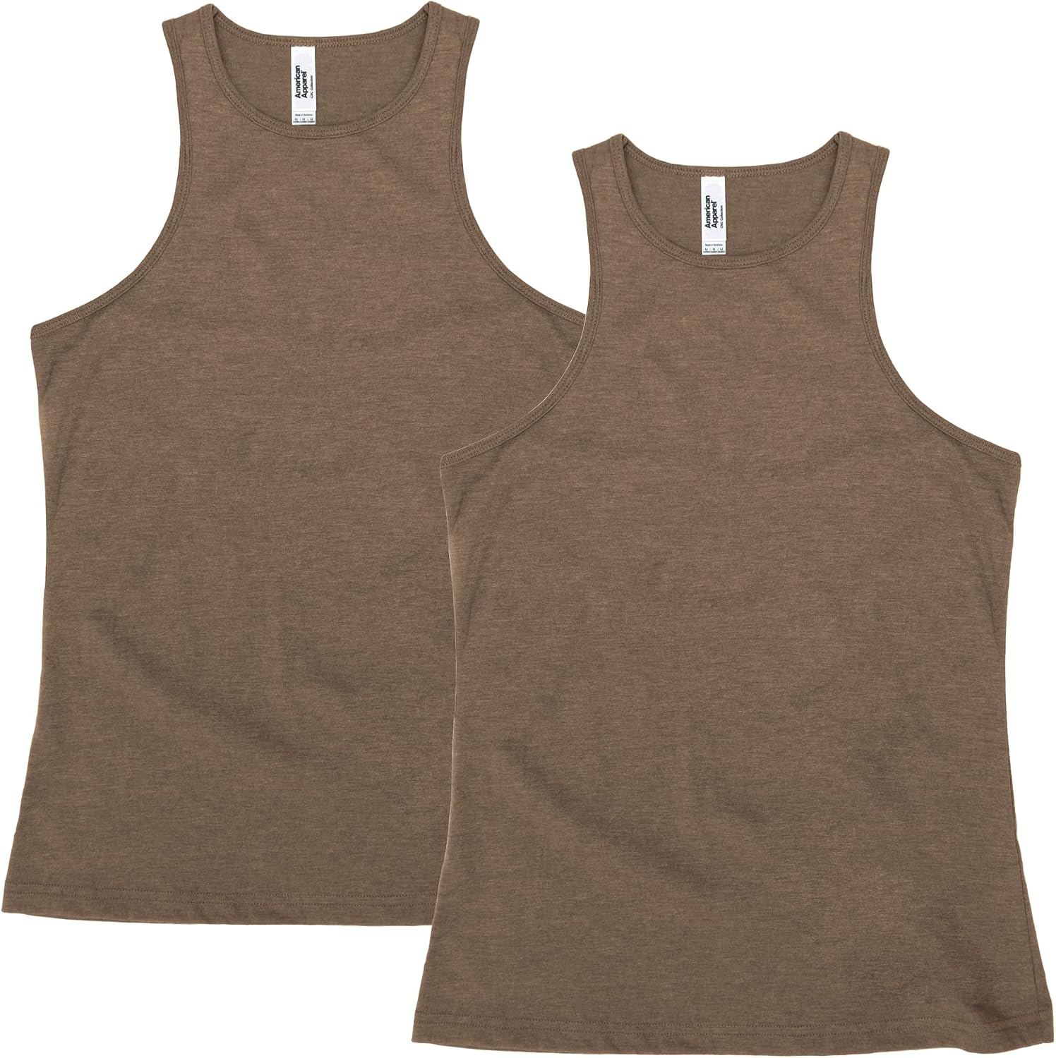 American Apparel Women's CVC Racerneck Style G101CVC Tank (2-Pack) Heather Army (2-pack)