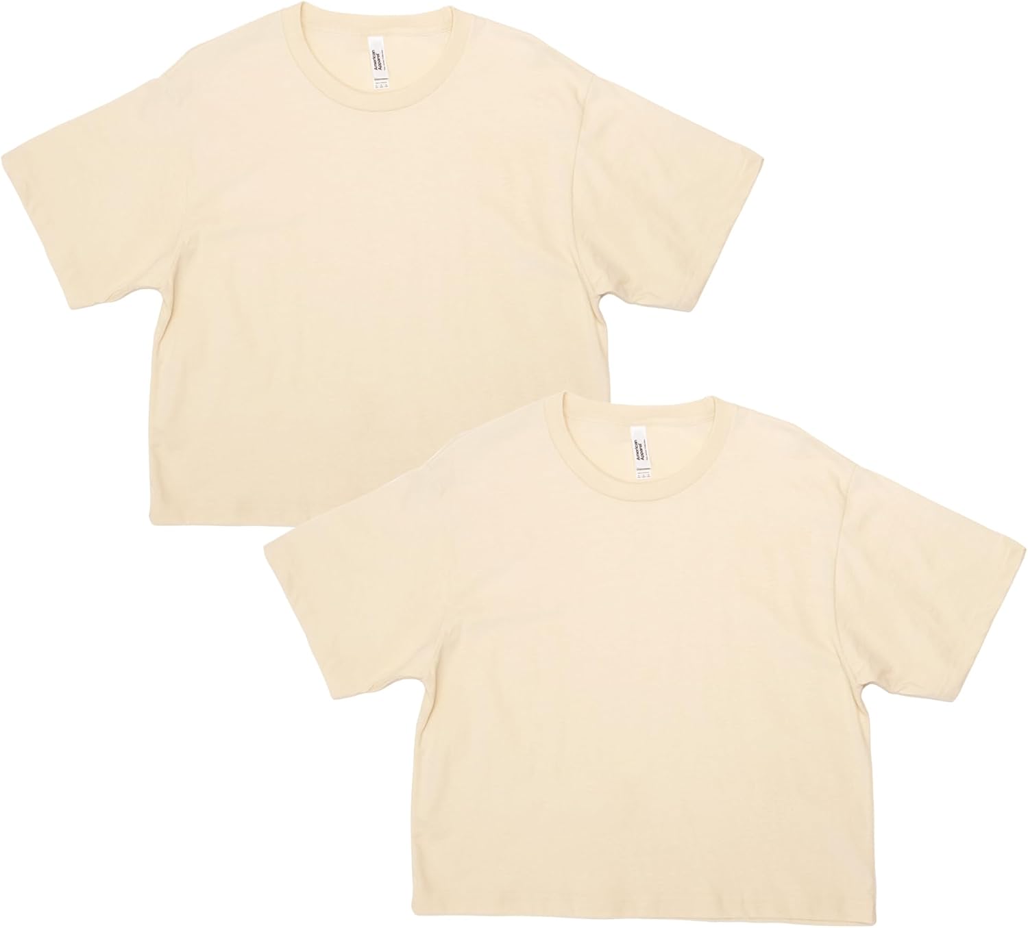 American Apparel Women's Fine Jersey Boxy T-Shirt, Style G102, 2-Pack Cream (2-pack)