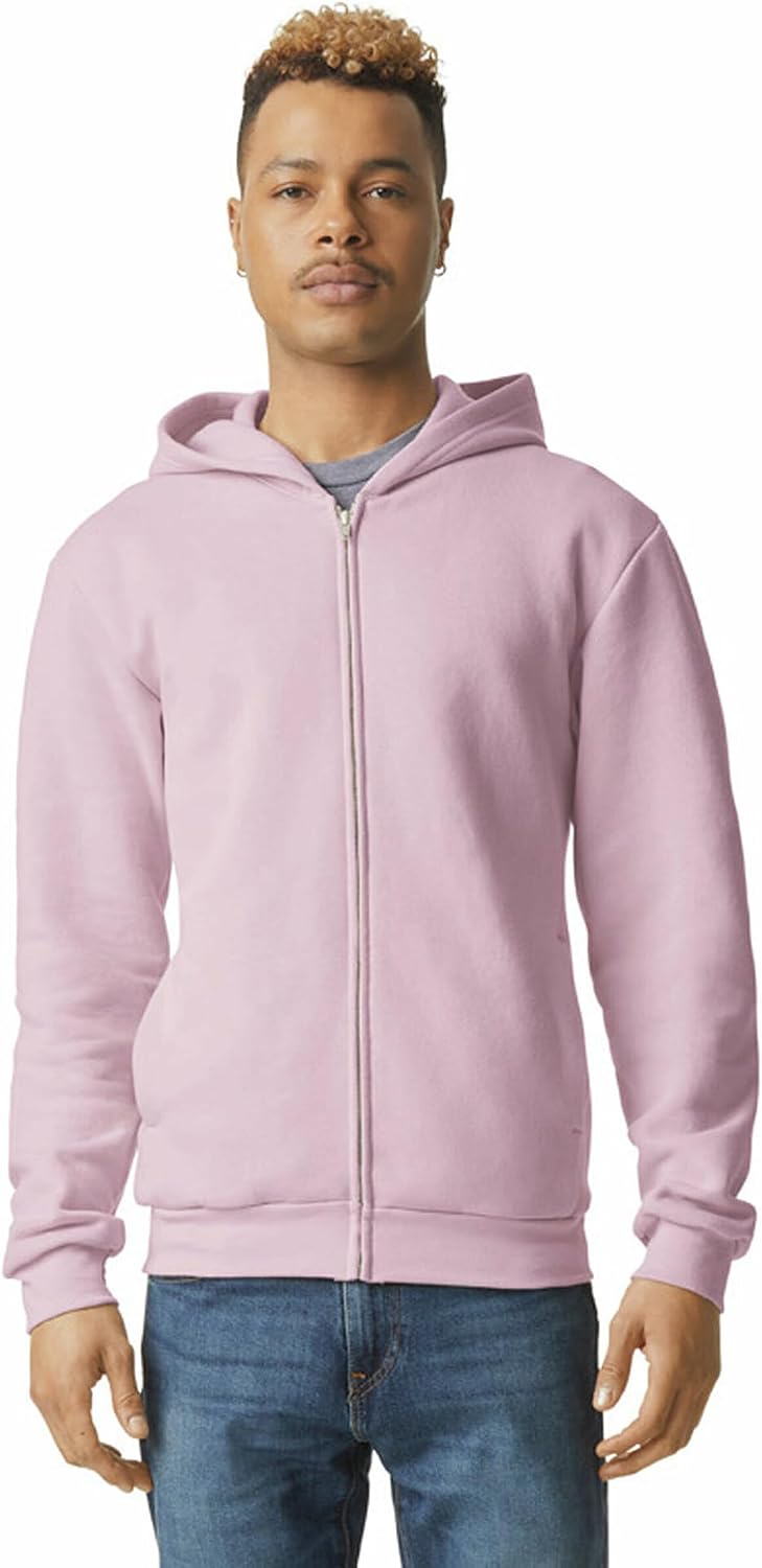 American Apparel Unisex Adult Reflex Fleece Full Zip Hoodie Sweatshirt, Grf497aa Blush