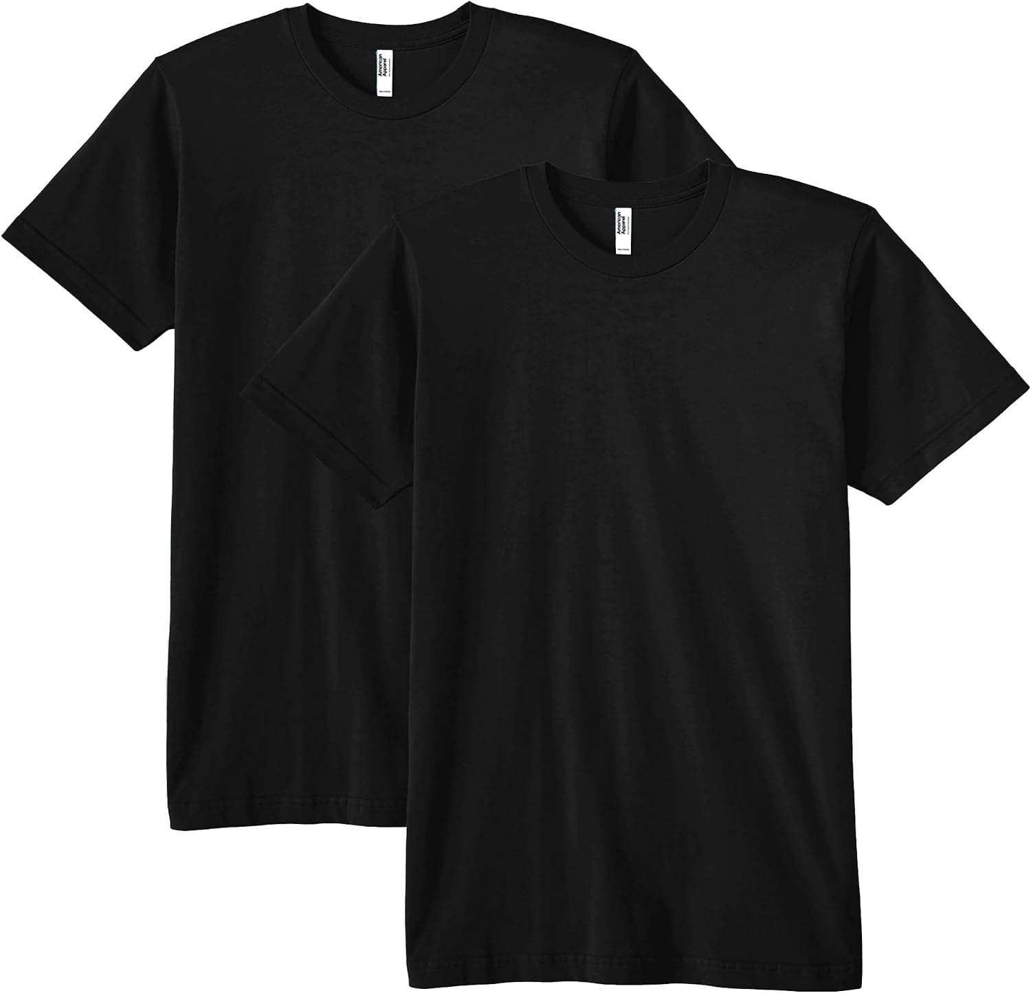American Apparel Unisex Adult Fine Jersey T-Shirt, Style G2001, Multipack Black (2-pack)