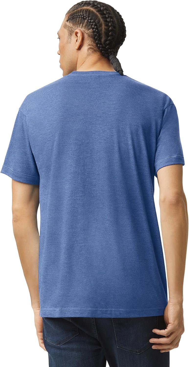 American Apparel Men's Tri-Blend Track T-Shirt 2-Pack Athletic Blue