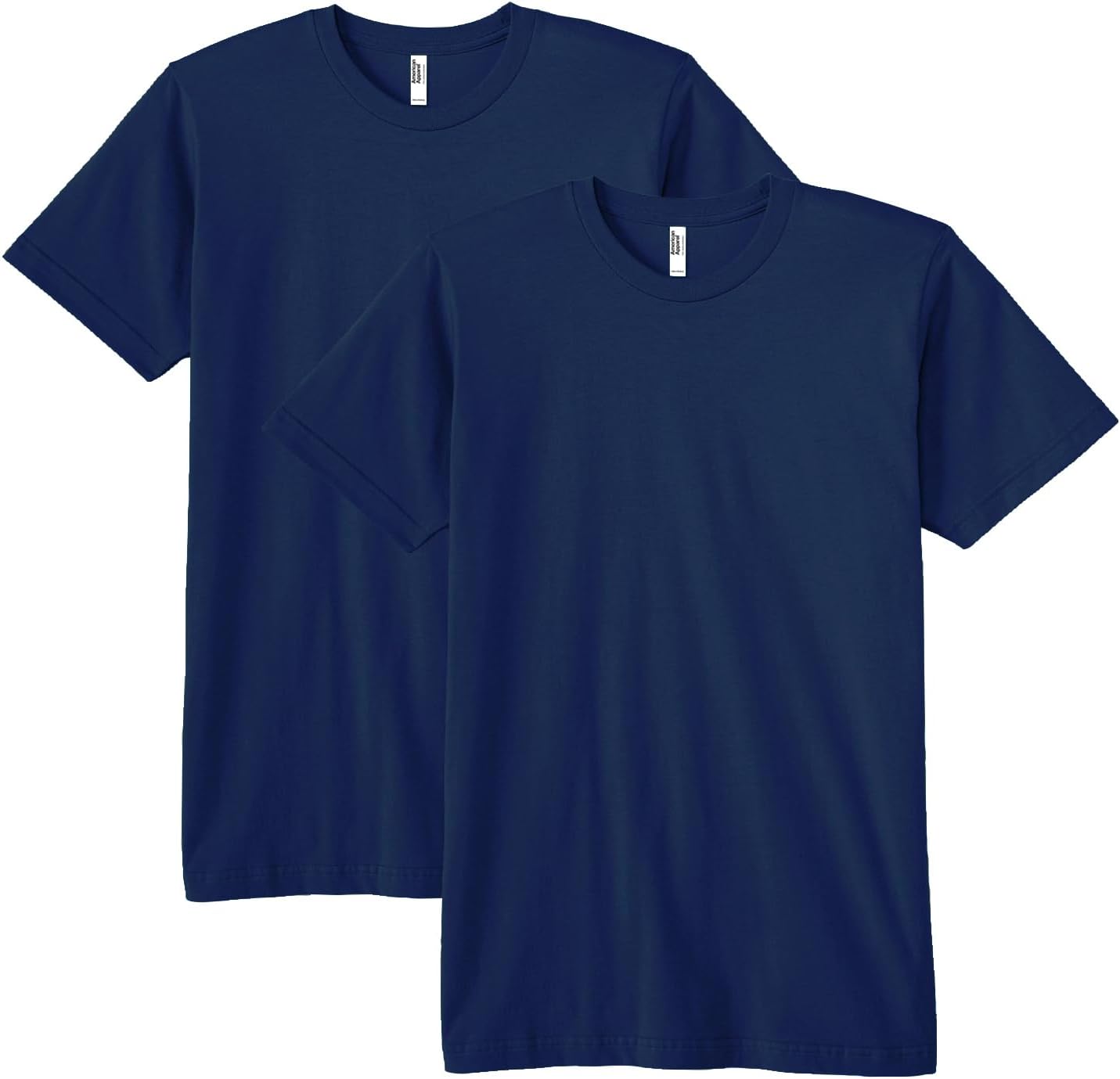 American Apparel Unisex Adult Fine Jersey T-Shirt, Style G2001, Multipack Navy (2-pack)
