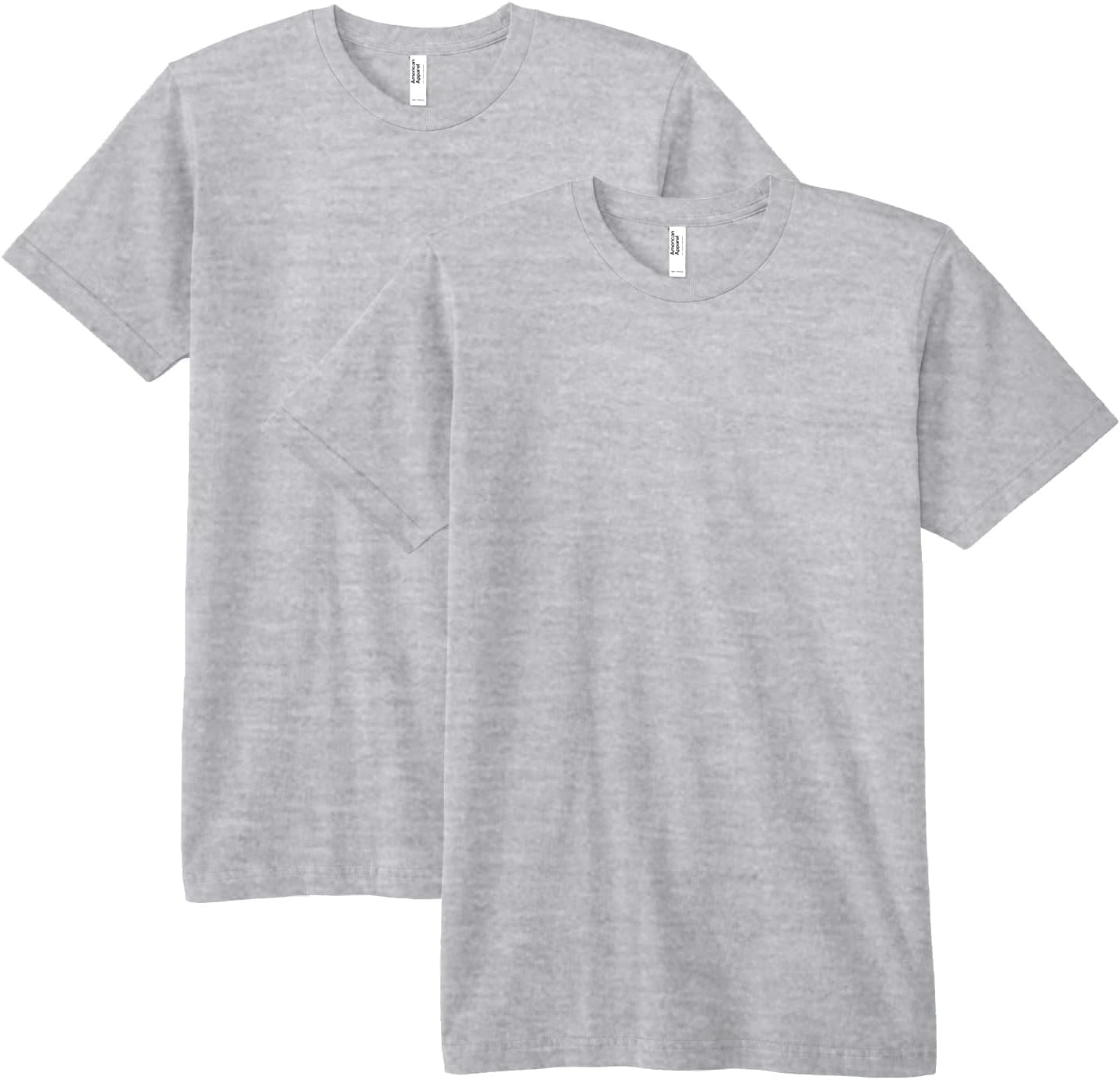 American Apparel Unisex Adult Fine Jersey T-Shirt, Style G2001, Multipack Heather Grey (2-pack)