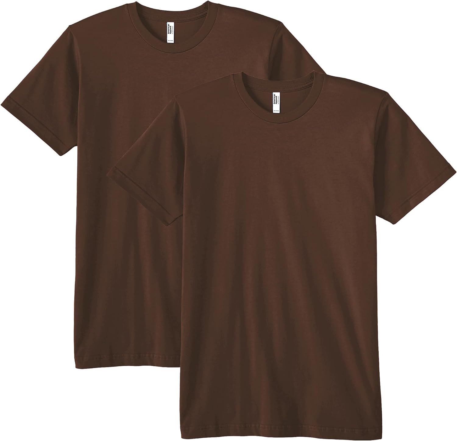 American Apparel Unisex Adult Fine Jersey T-Shirt, Style G2001, Multipack Brown (2-pack)