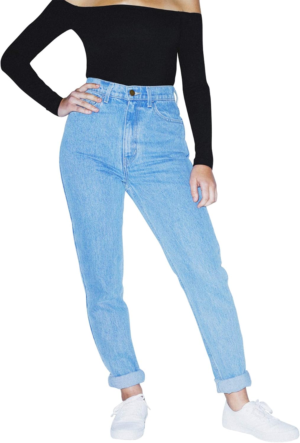 American Apparel Women's High-Waist Jean Light Wash