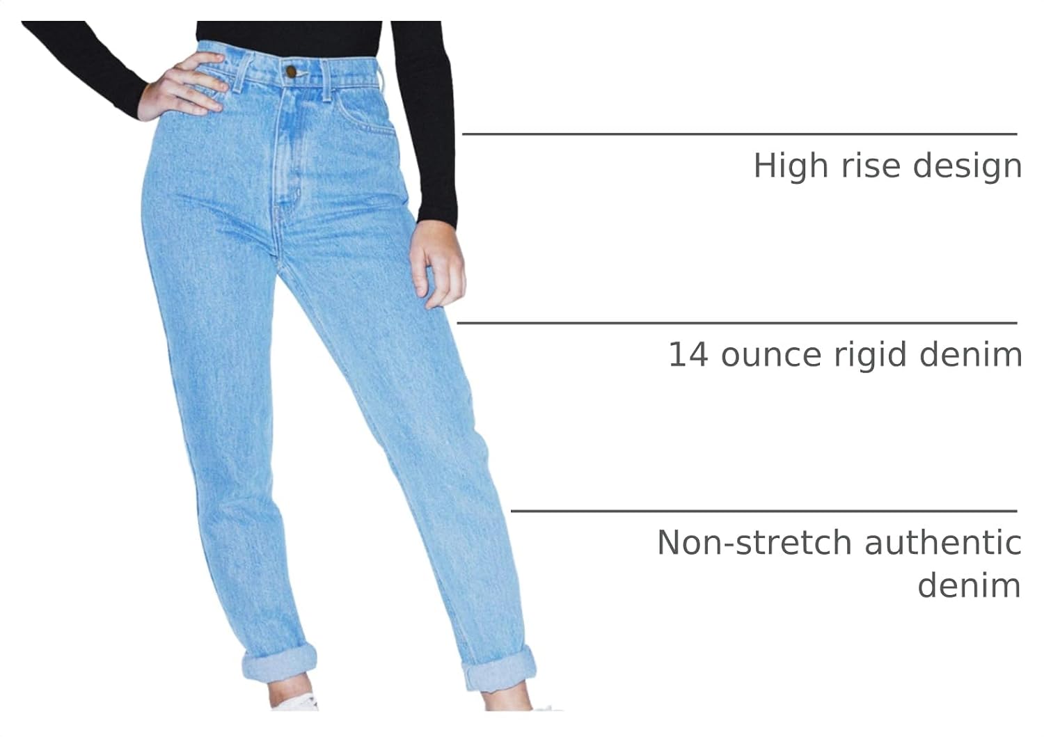 American Apparel Women's High-Waist Jean Light Wash