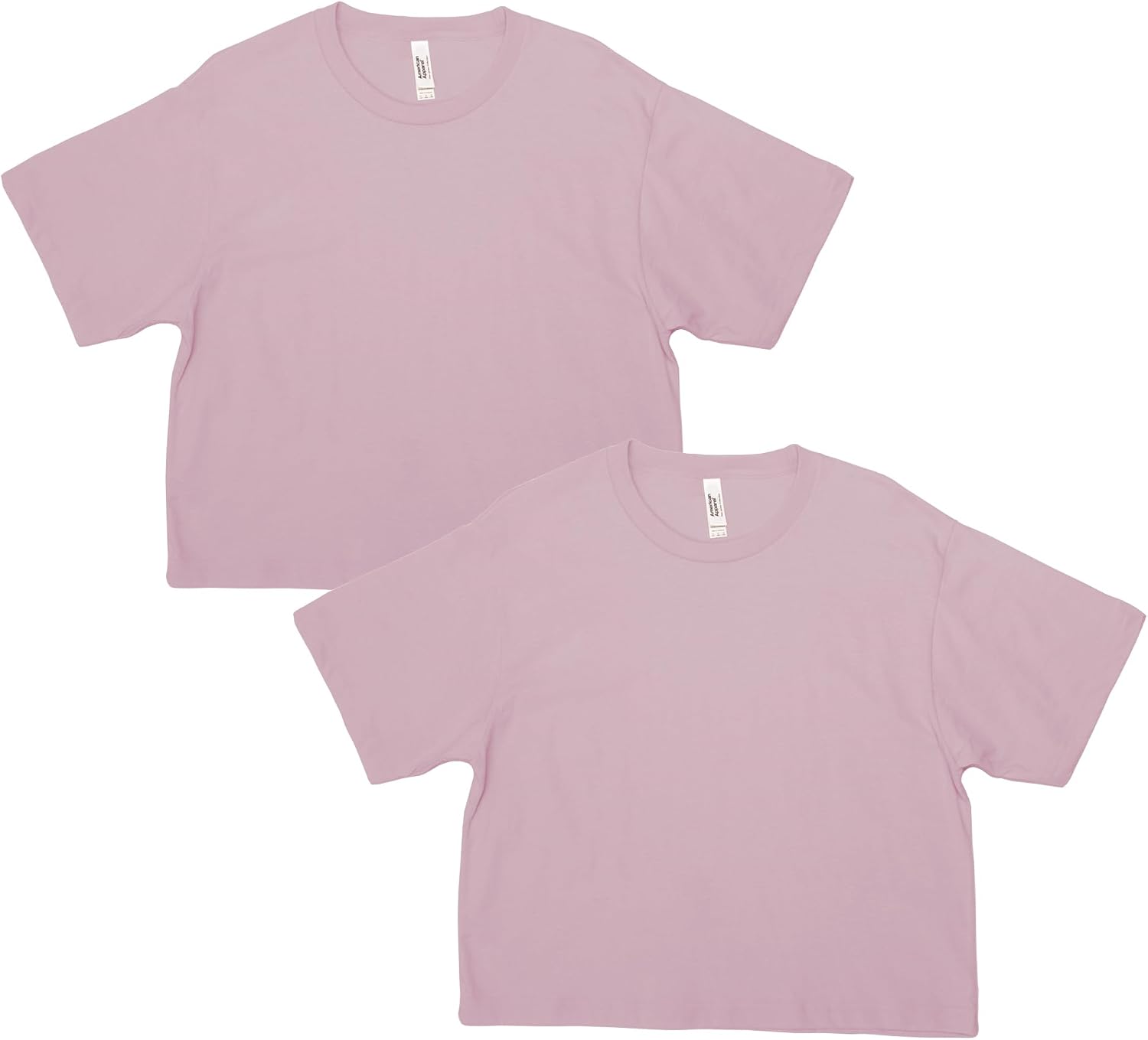 American Apparel Women's Fine Jersey Boxy T-Shirt, Style G102, 2-Pack Blush (2-pack)