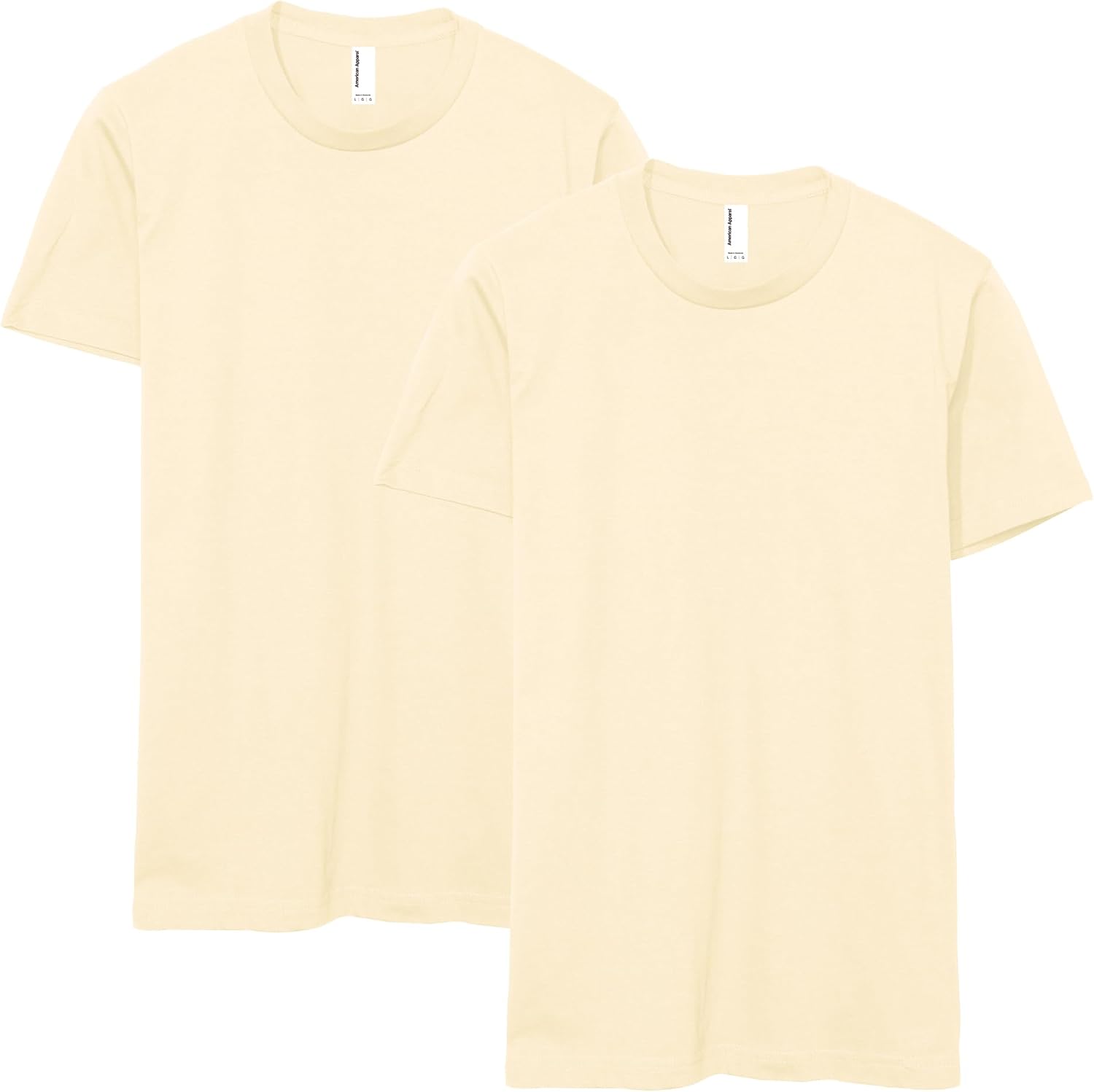 American Apparel Unisex Adult Fine Jersey T-Shirt, Style G2001, Multipack Cream (2-pack)