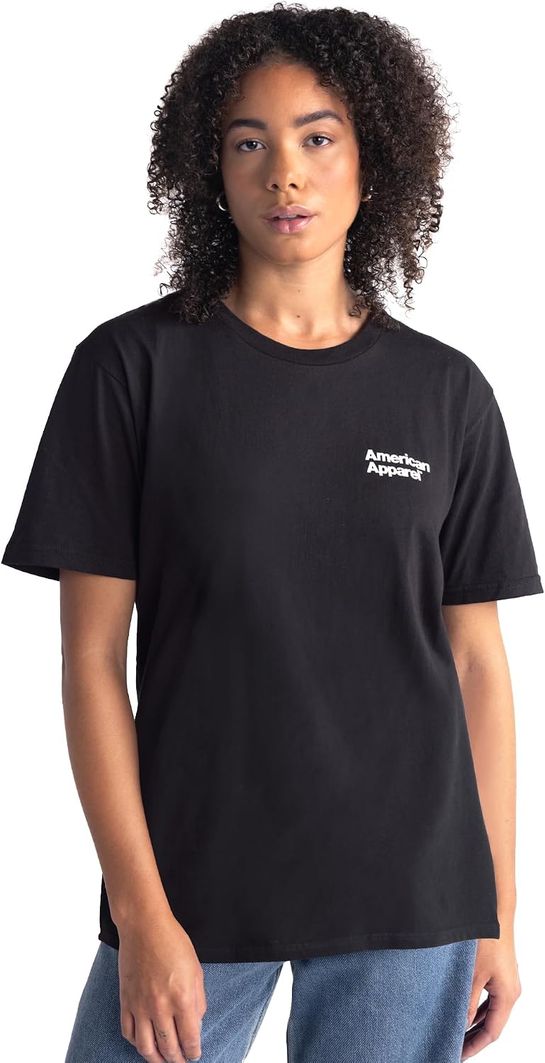 American Apparel Unisex Adult Fine Jersey T-Shirt, Style G2001, Multipack Black - White Logo Left (Print, 1-pack)
