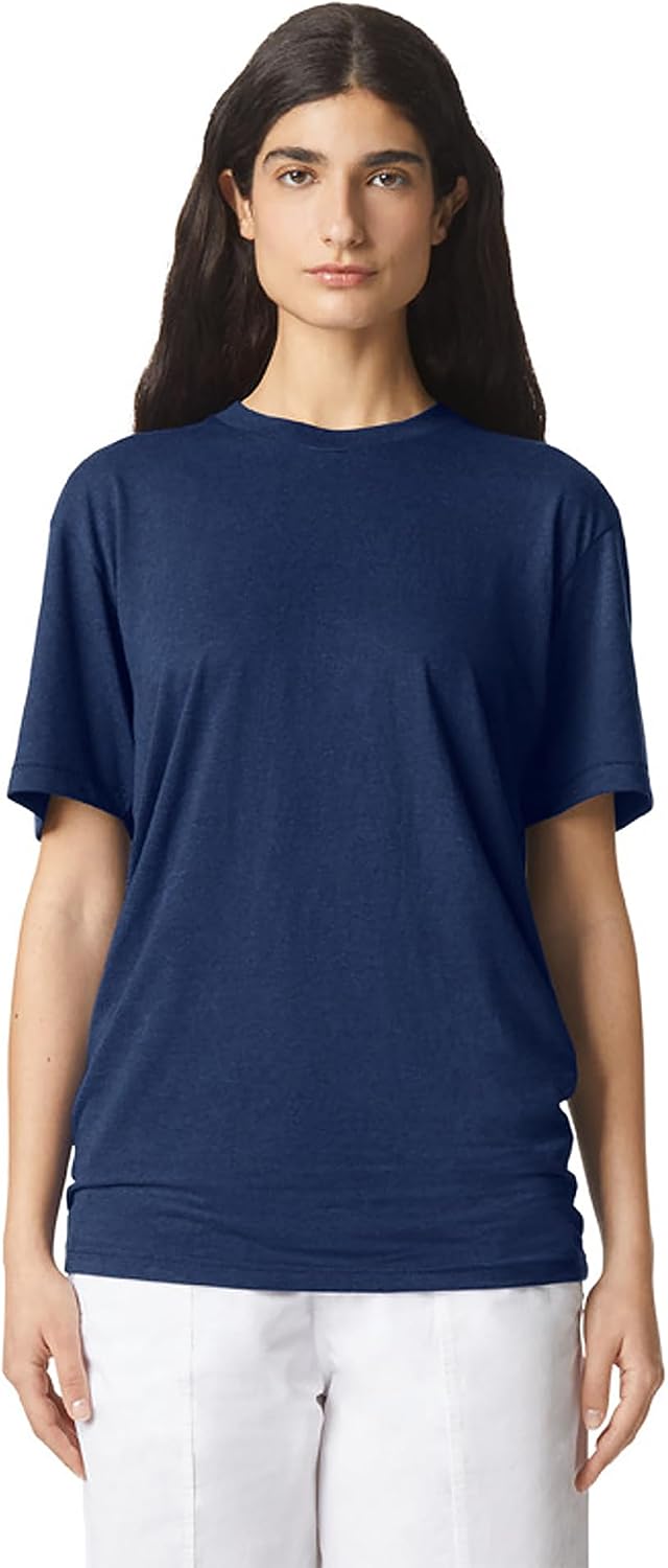 American Apparel Men's Tri-Blend Track T-Shirt 2-Pack Tri-indigo