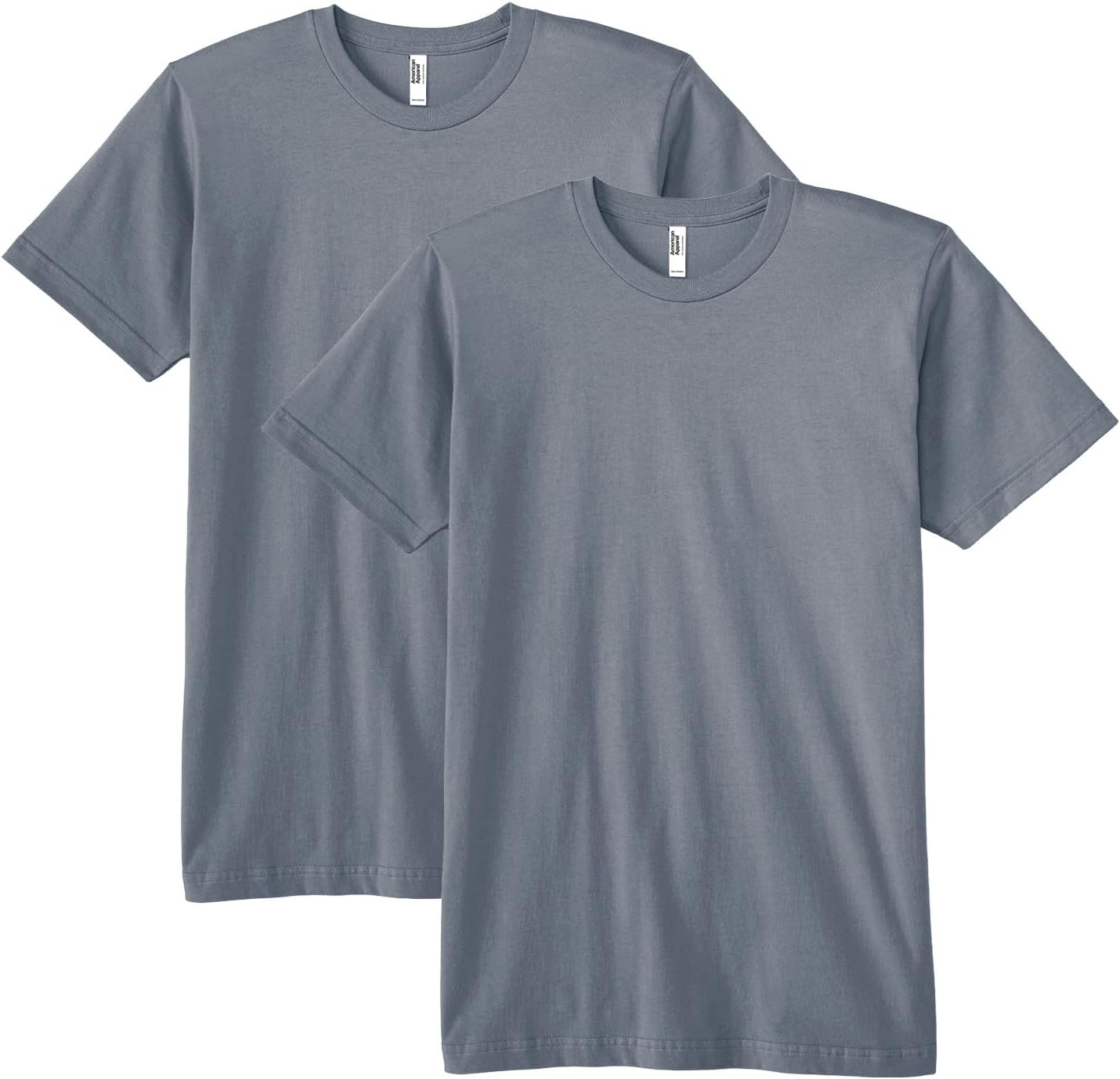 American Apparel Unisex Adult Fine Jersey T-Shirt, Style G2001, Multipack Asphalt (2-pack)