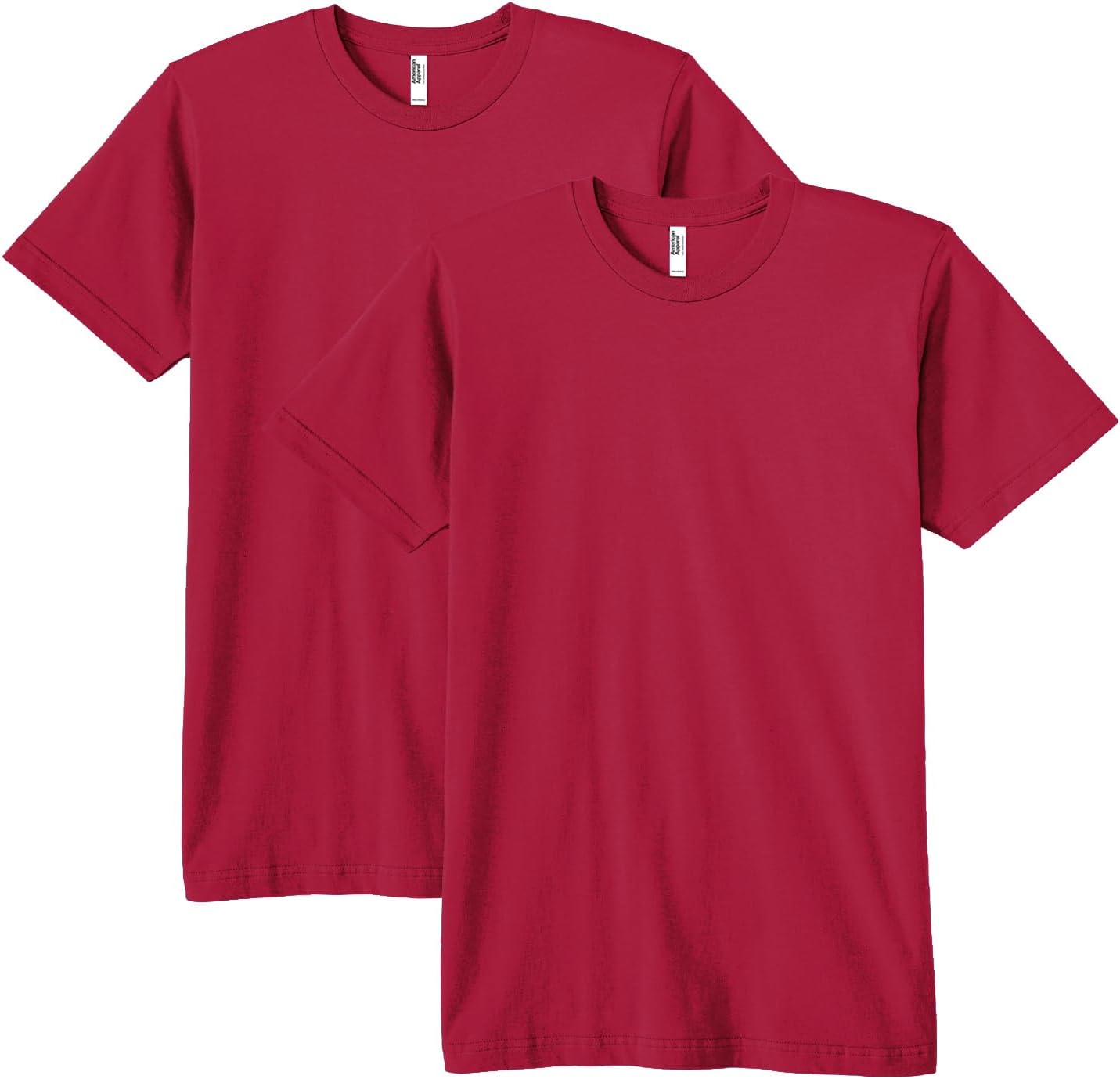 American Apparel Unisex Adult Fine Jersey T-Shirt, Style G2001, Multipack Cranberry (2-pack)