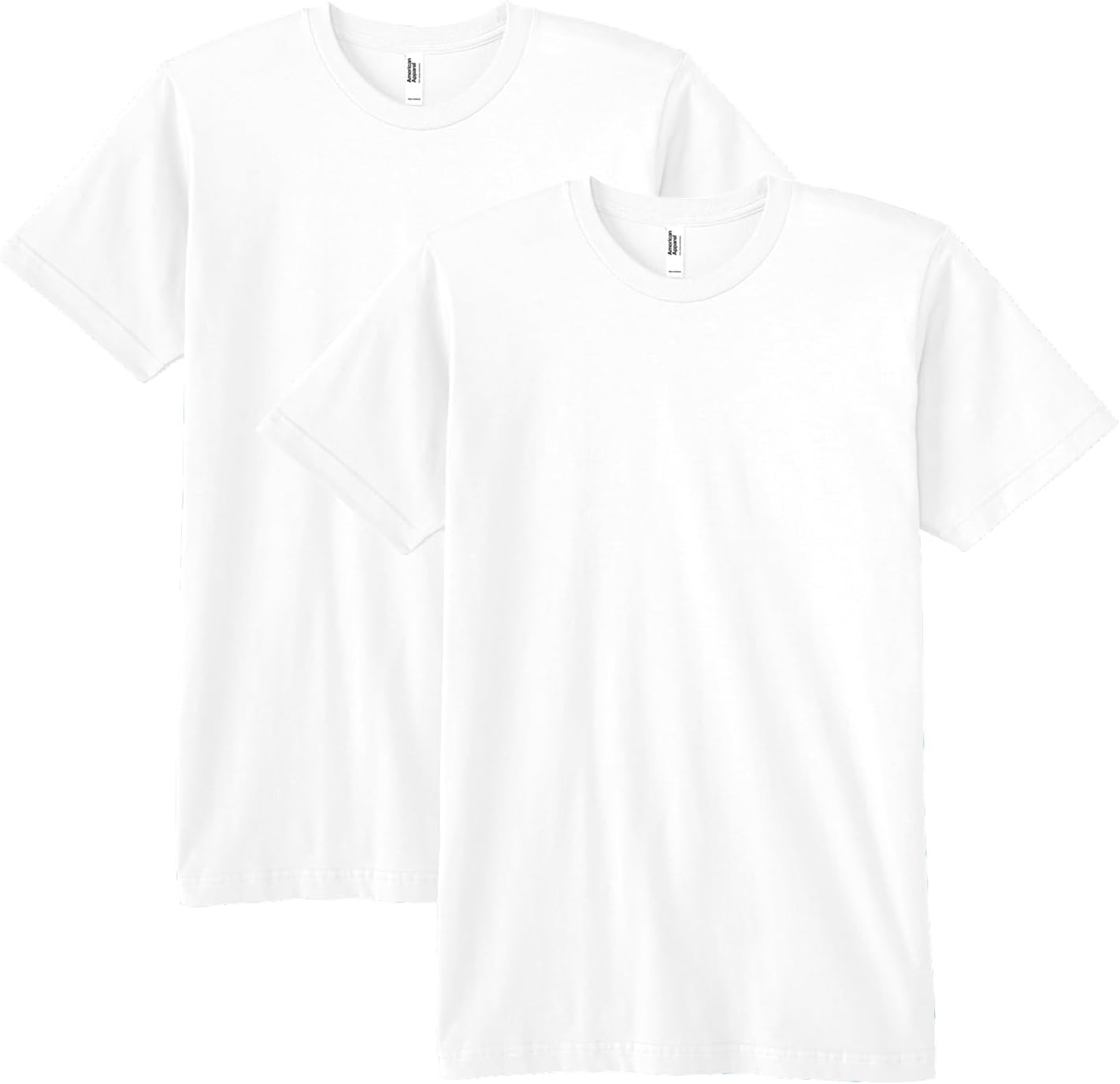 American Apparel Unisex Adult Fine Jersey T-Shirt, Style G2001, Multipack White (2-pack)