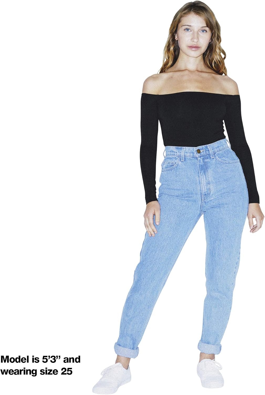 American Apparel Women's High-Waist Jean Light Wash