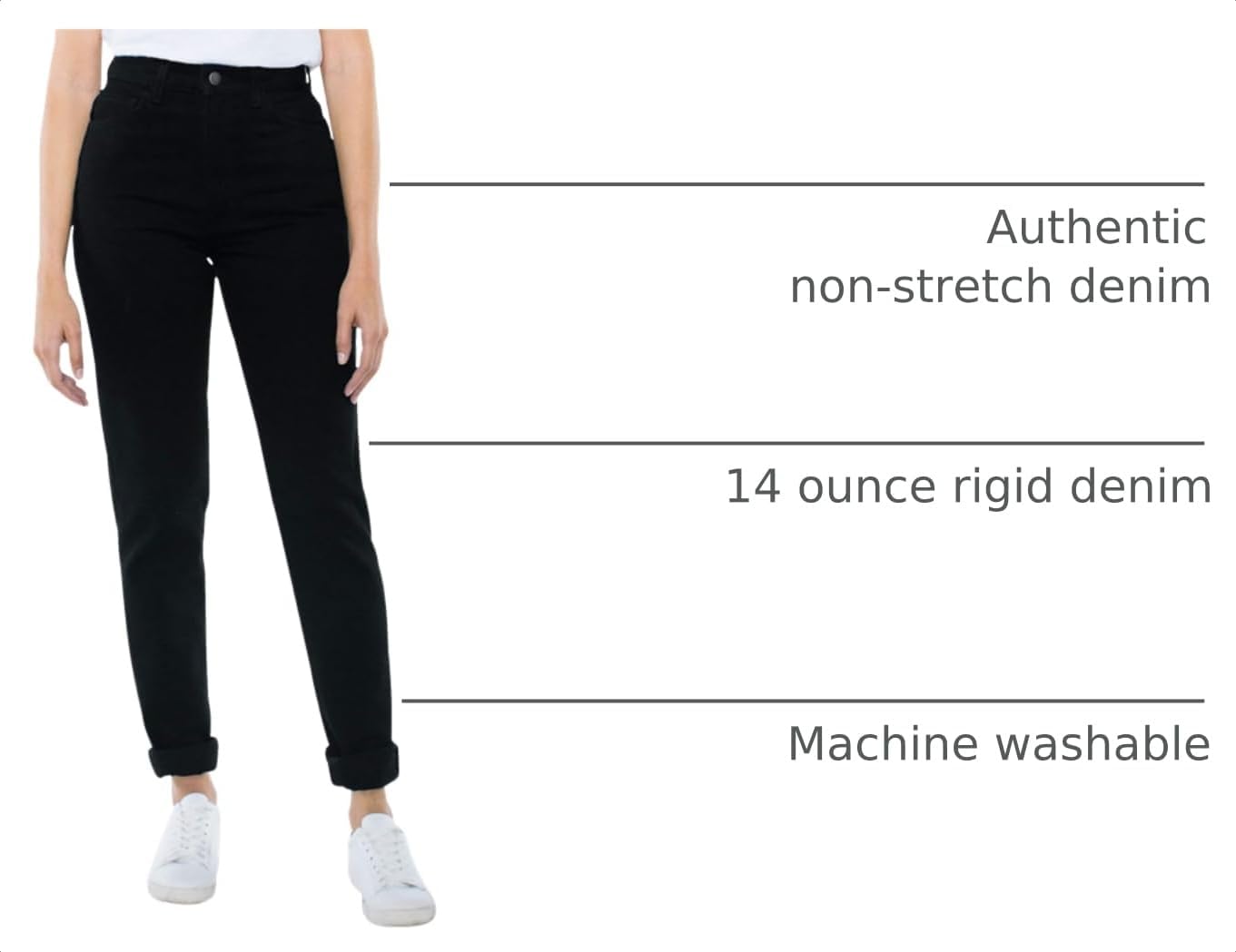 American Apparel Women's High-Waist Jean Black