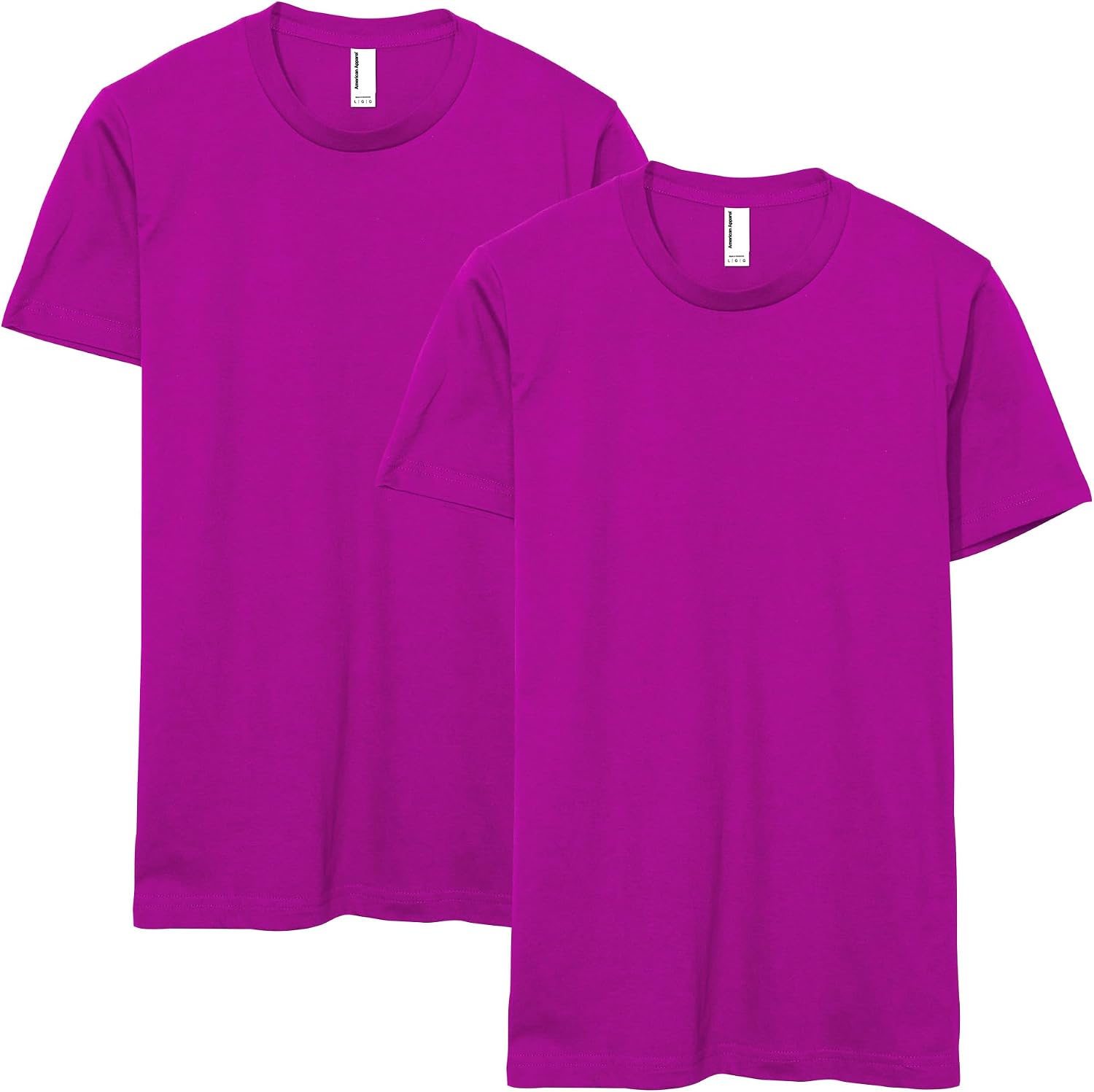 American Apparel Unisex Adult Fine Jersey T-Shirt, Style G2001, Multipack Super Pink (2-pack)