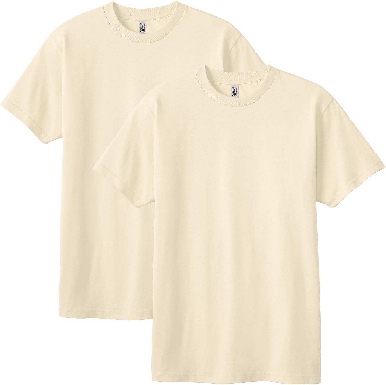 American Apparel Unisex Adult Heavyweight Cotton T-Shirt, Style G1301/G1301gd, Multipack Cream (2-pack)