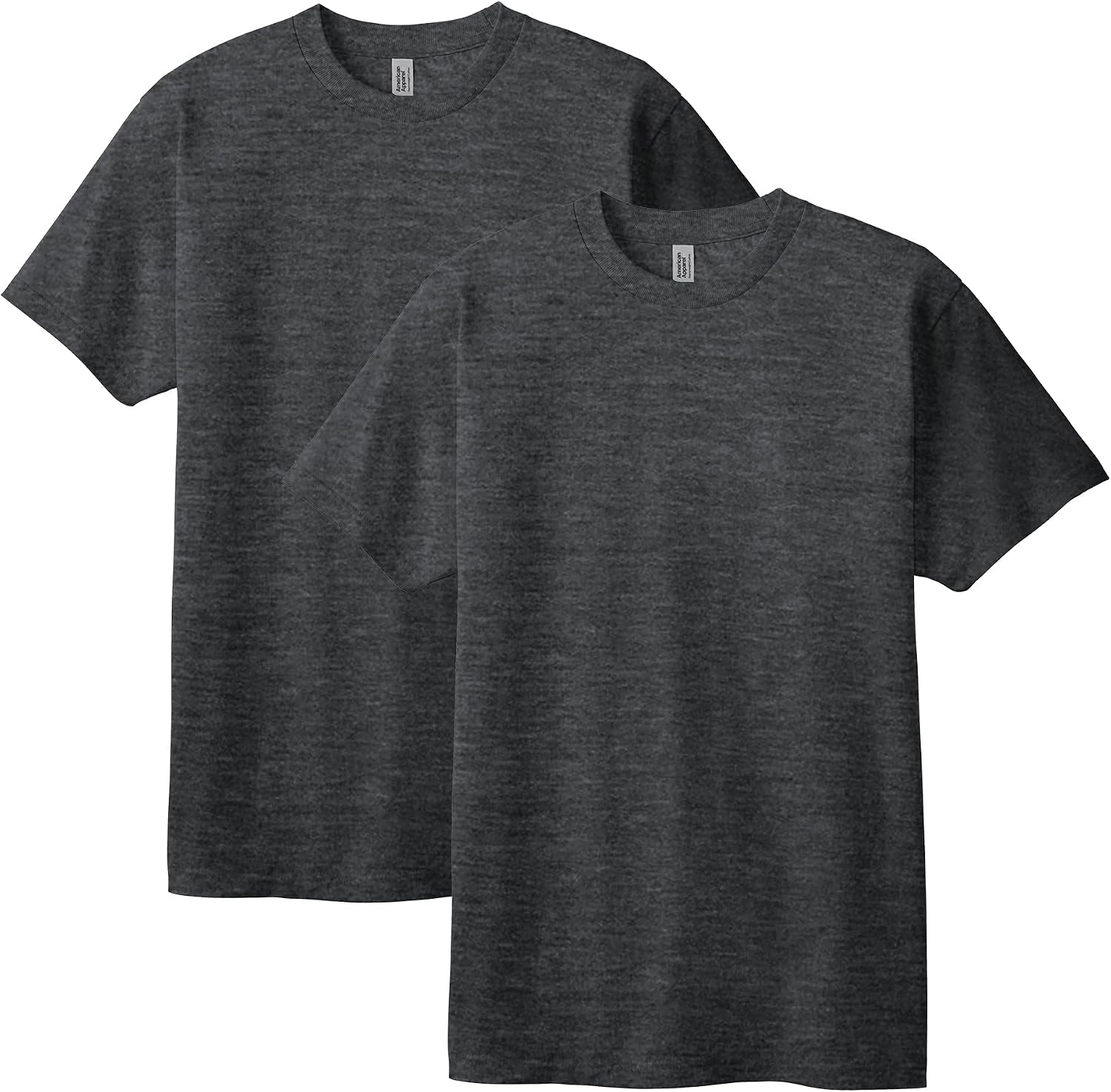 American Apparel Unisex Adult Heavyweight Cotton T-Shirt, Style G1301/G1301gd, Multipack Heather Charcoal (2-pack)