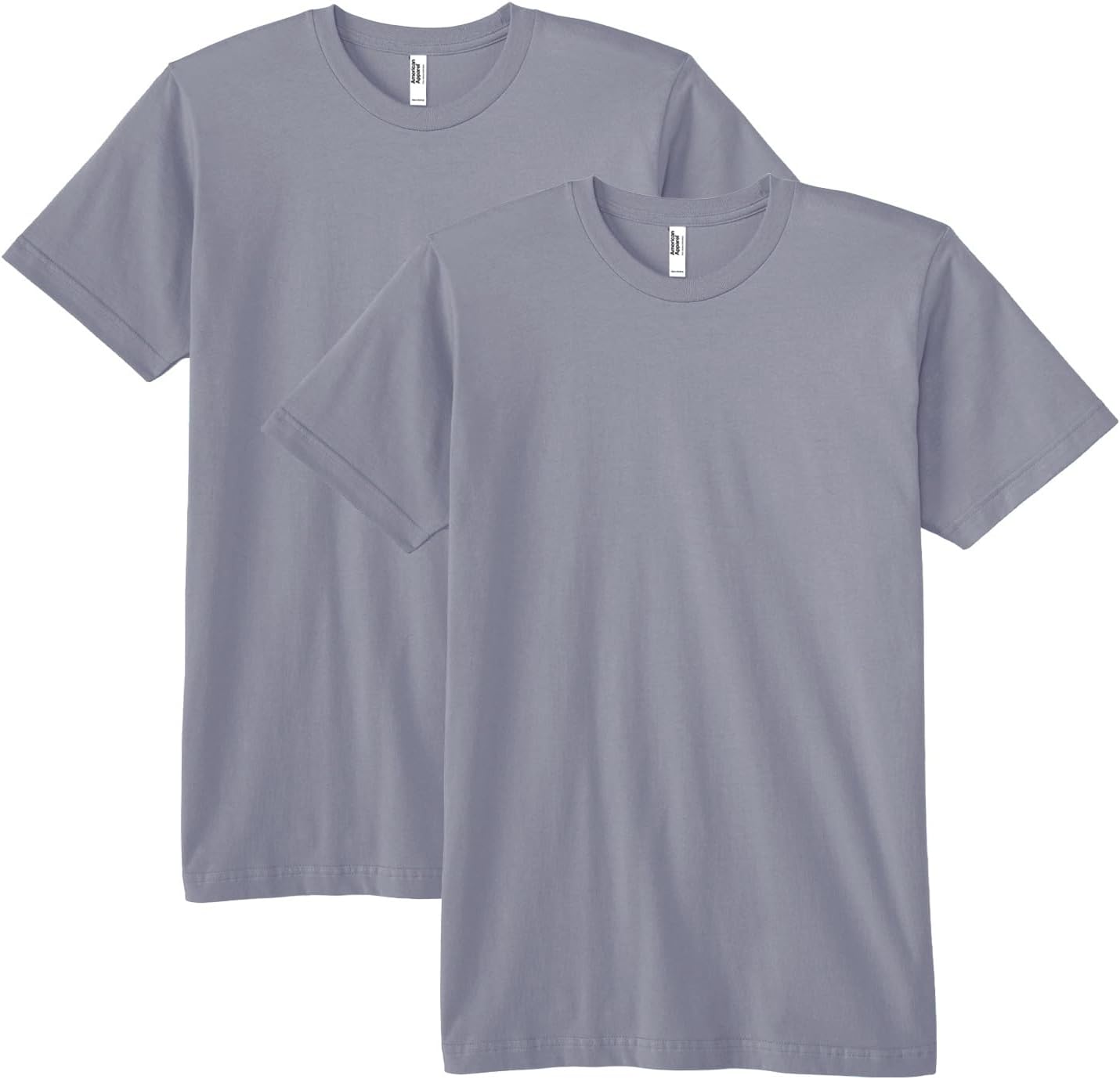American Apparel Unisex Adult Fine Jersey T-Shirt, Style G2001, Multipack Slate (2-pack)