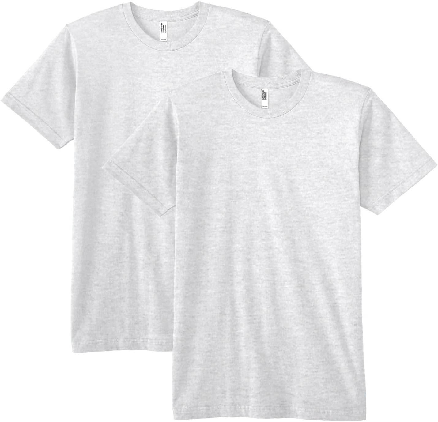 American Apparel Unisex Adult Fine Jersey T-Shirt, Style G2001, Multipack Ash Grey (2-pack)