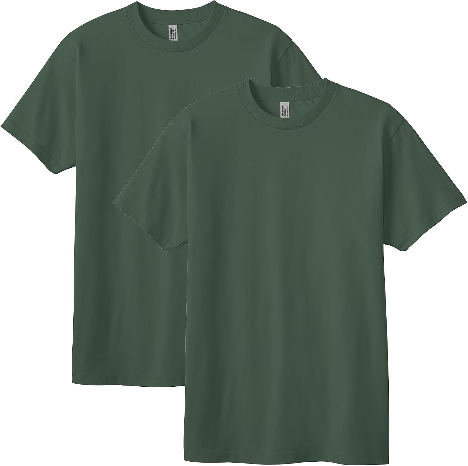 American Apparel Unisex Adult Heavyweight Cotton T-Shirt, Style G1301/G1301gd, Multipack Forest (2-pack)