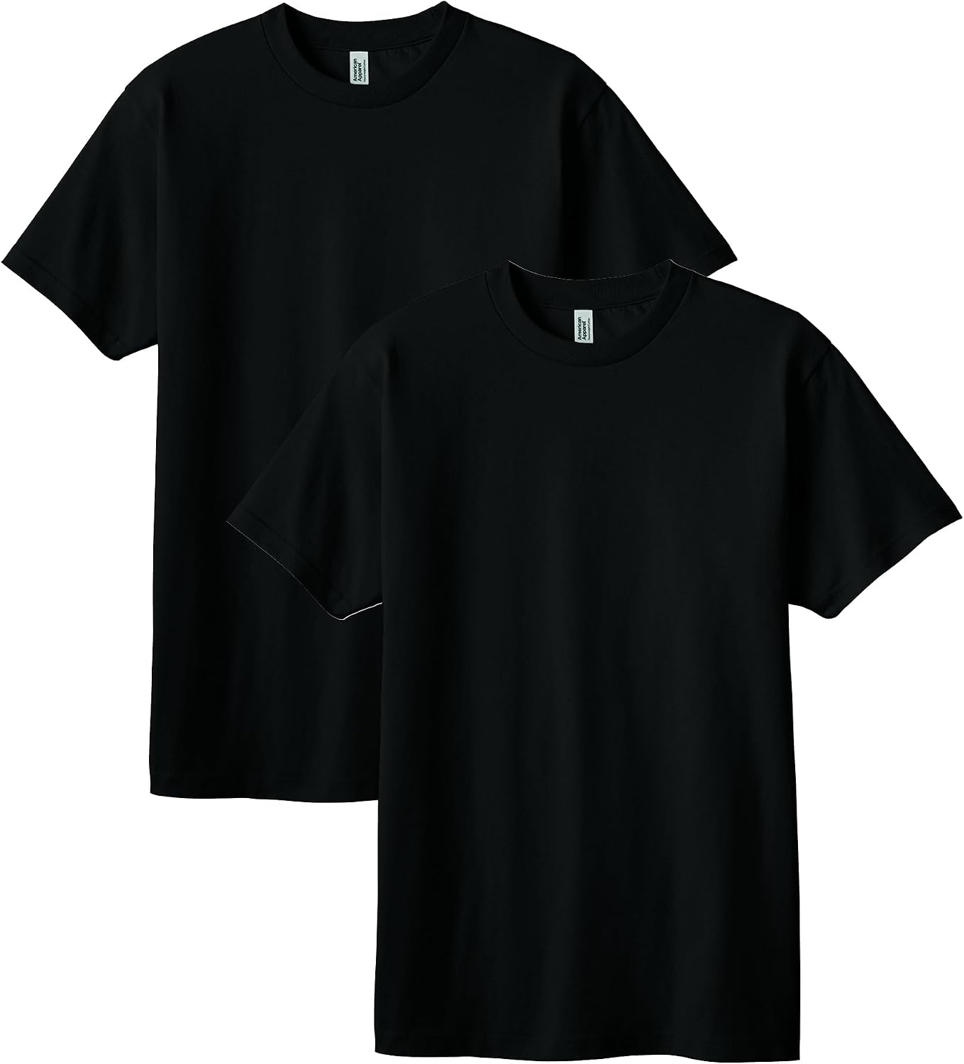American Apparel Unisex Adult Heavyweight Cotton T-Shirt, Style G1301/G1301gd, Multipack Black (2-pack)