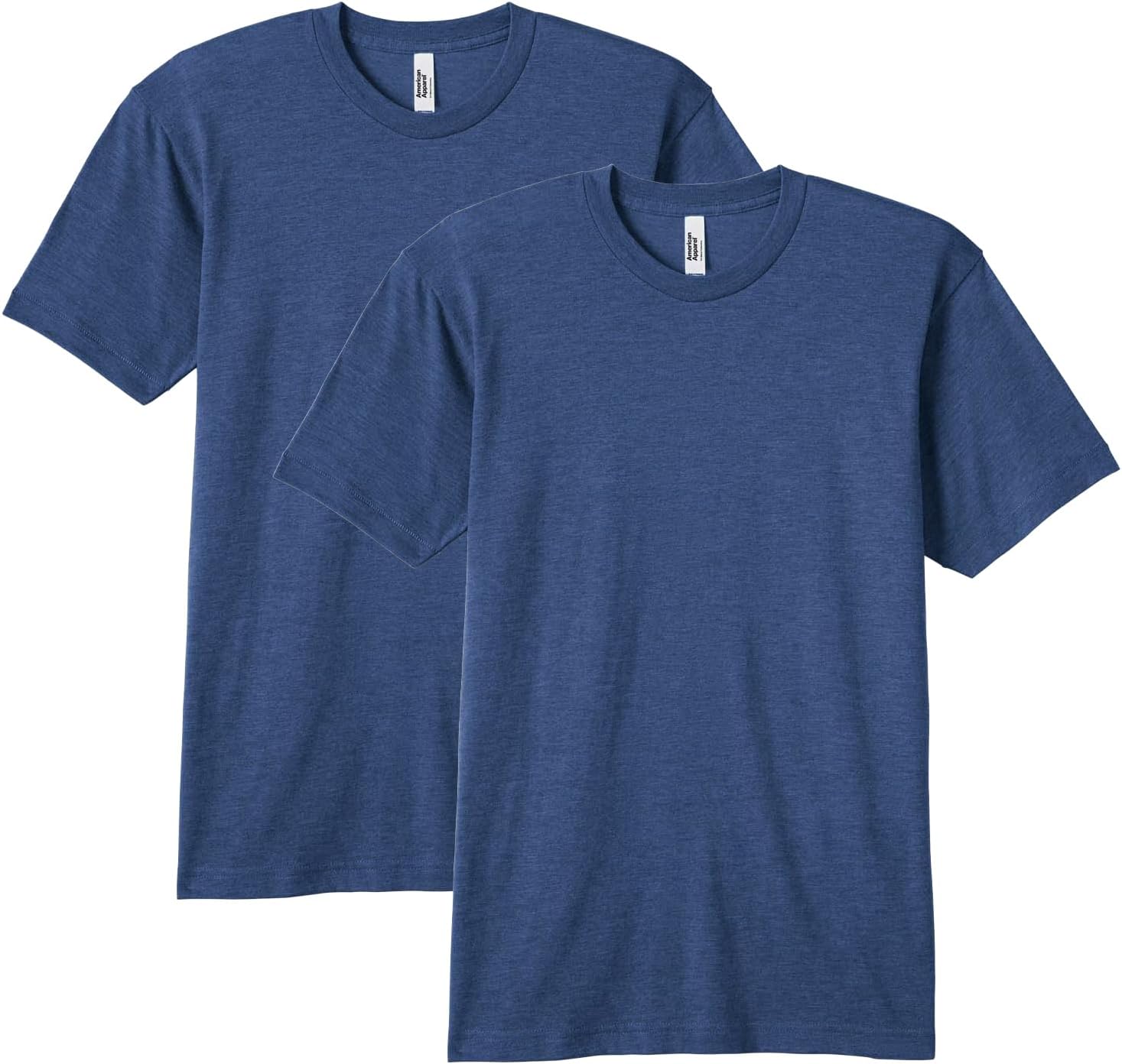 American Apparel Men's Tri-Blend Track T-Shirt 2-Pack Tri-indigo