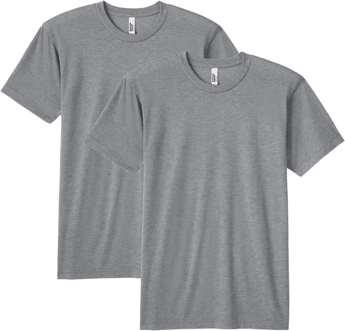 American Apparel Men's Tri-Blend Track T-Shirt 2-Pack Athletic Grey (2-pack)