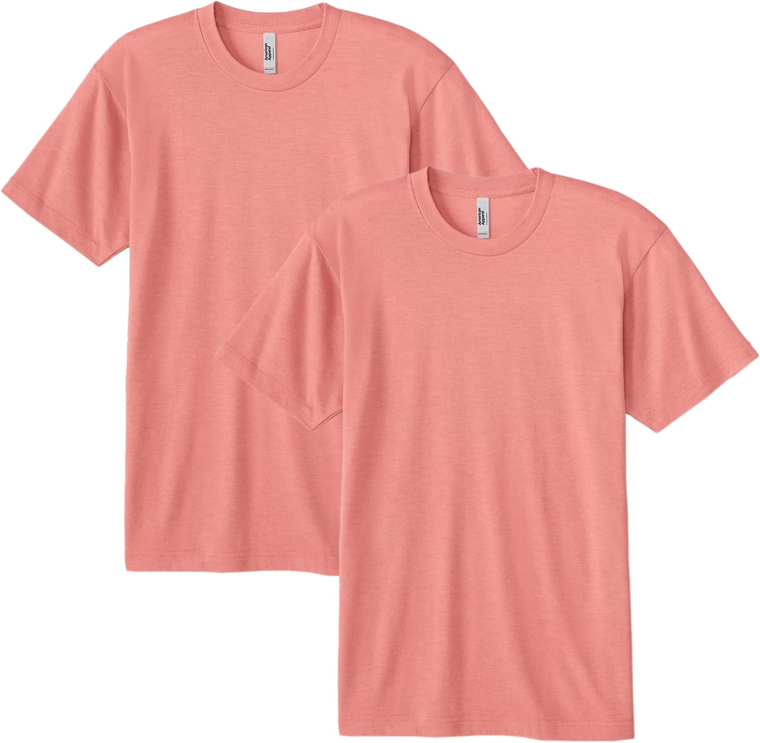 American Apparel Men's Tri-Blend Track T-Shirt 2-Pack Tri-coral (2-pack)
