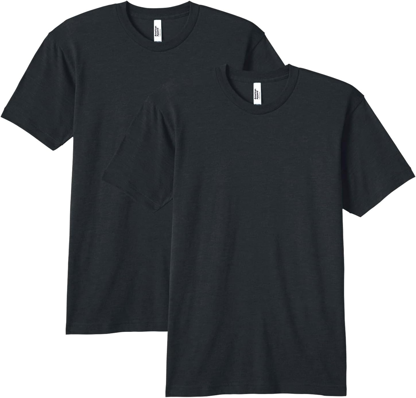 American Apparel Men's Tri-Blend Track T-Shirt 2-Pack Tri-black (2-pack)