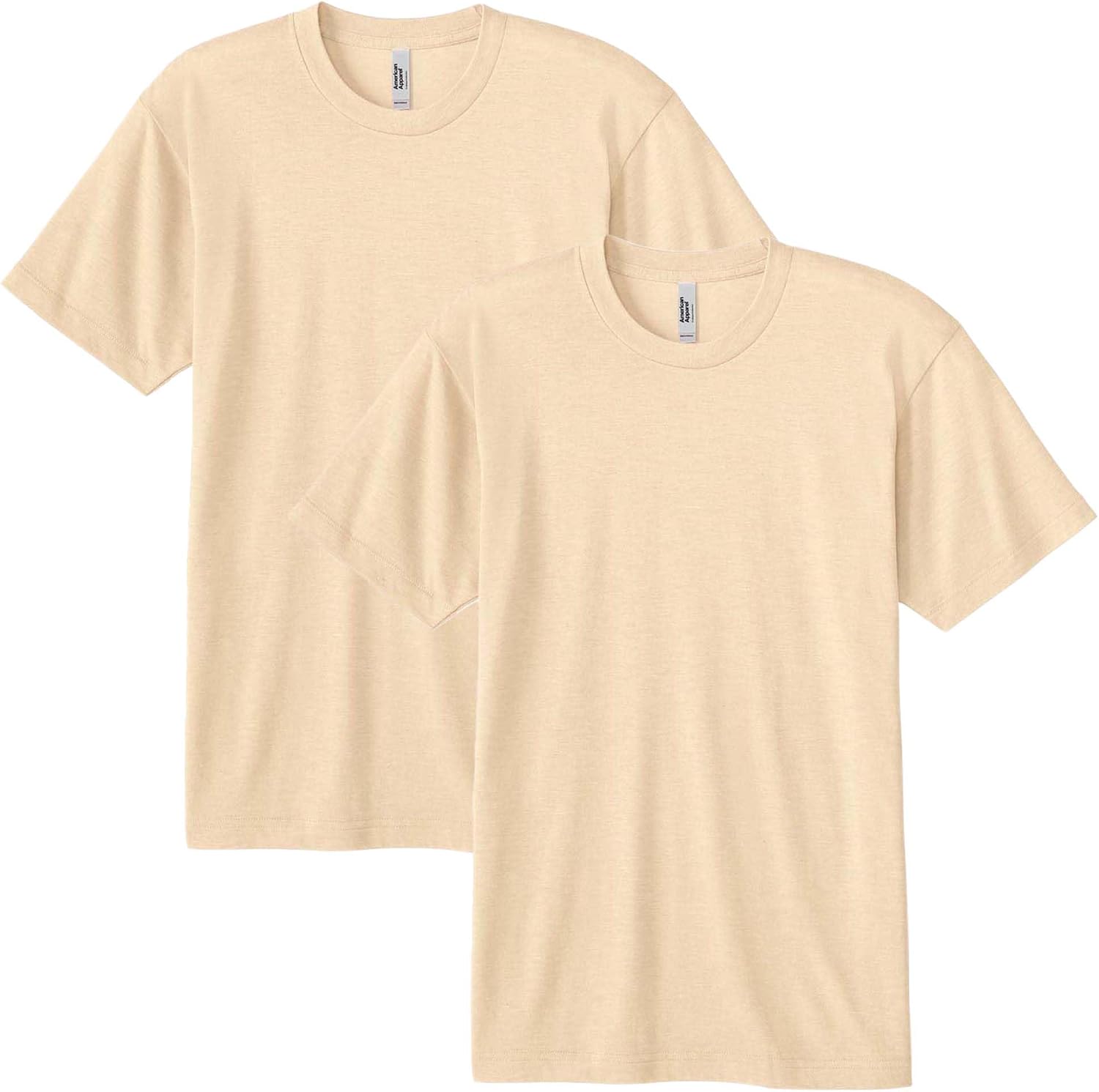 American Apparel Men's Tri-Blend Track T-Shirt 2-Pack Tri-cream (2-pack)