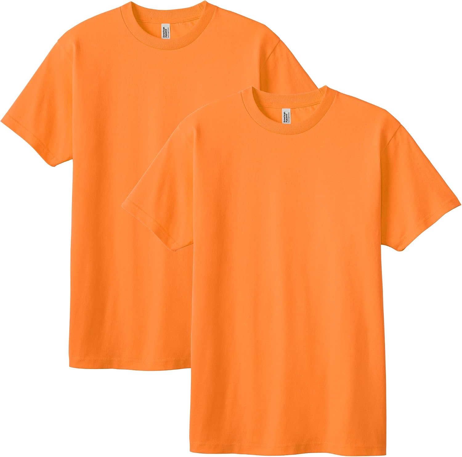 American Apparel Unisex Adult Heavyweight Cotton T-Shirt, Style G1301/G1301gd, Multipack Orange (2-pack)