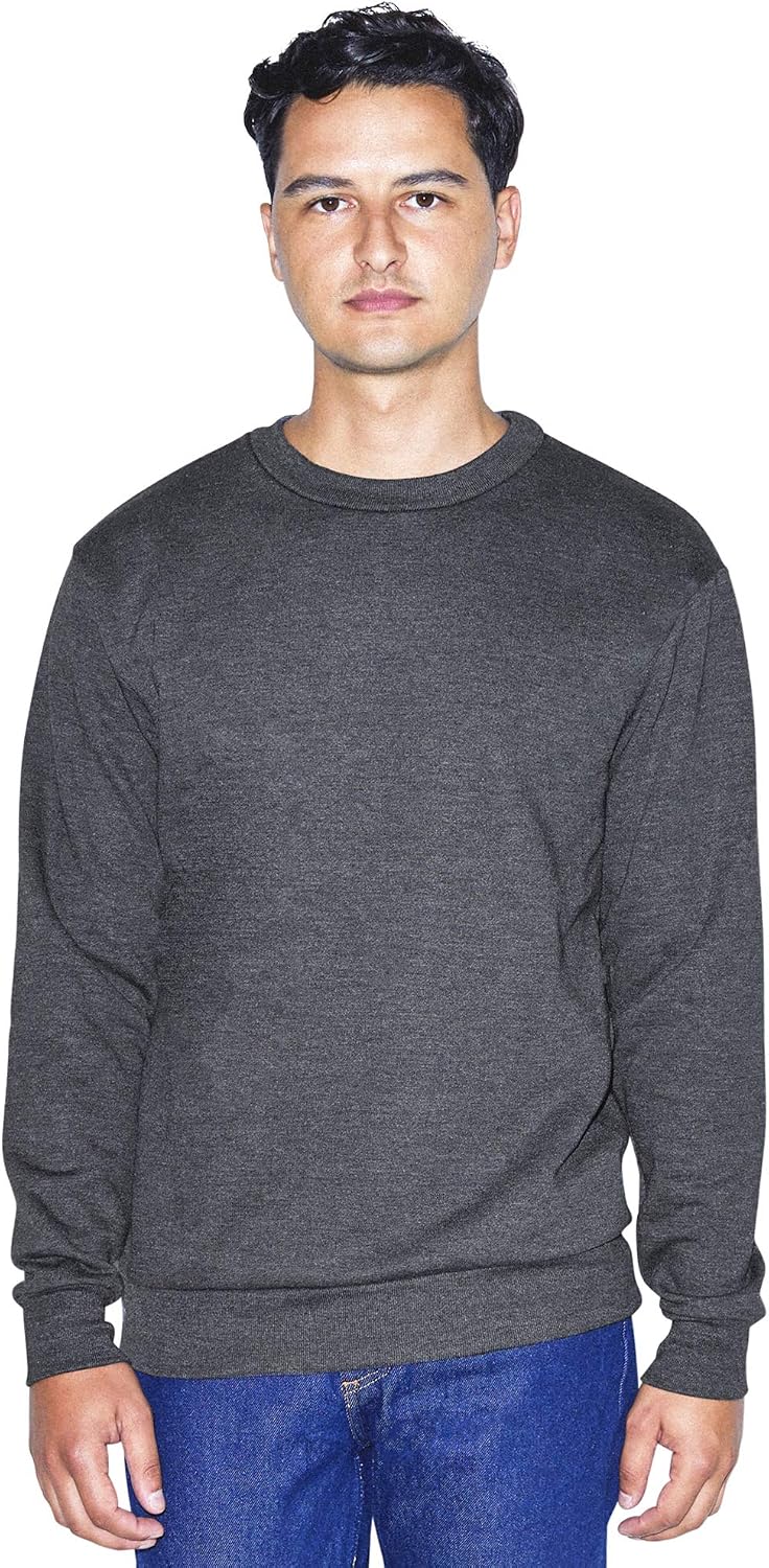 American Apparel Unisex Adult Reflex Fleece Crewneck Sweatshirt, Grf496aa Dark Heather Grey