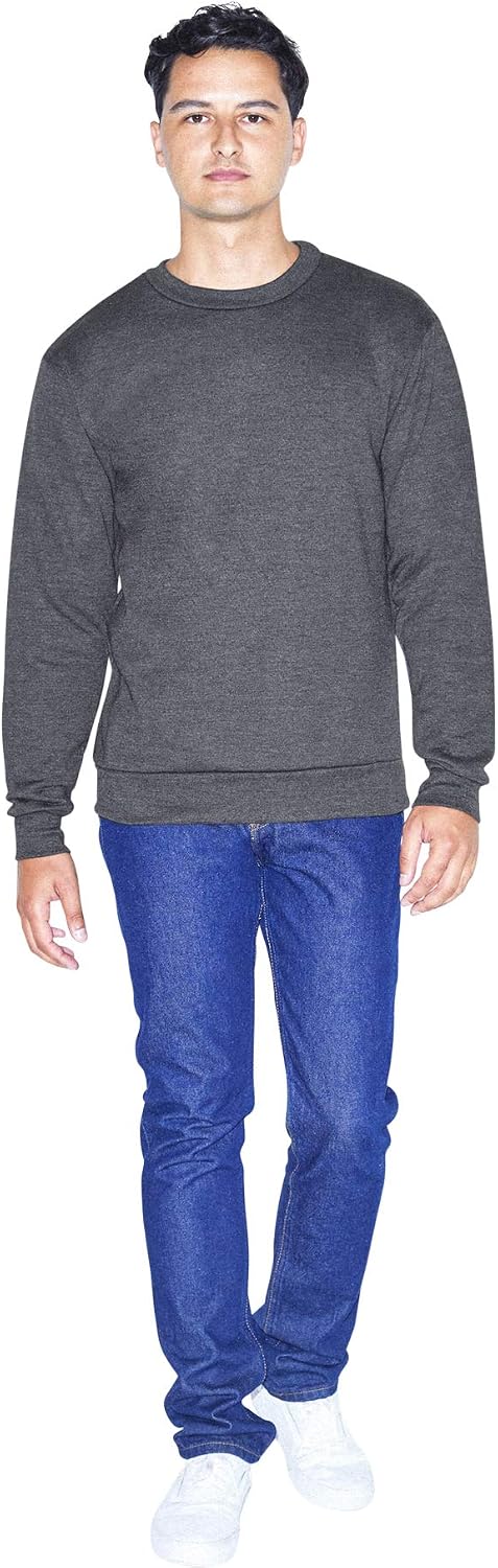 American Apparel Unisex Adult Reflex Fleece Crewneck Sweatshirt, Grf496aa Dark Heather Grey